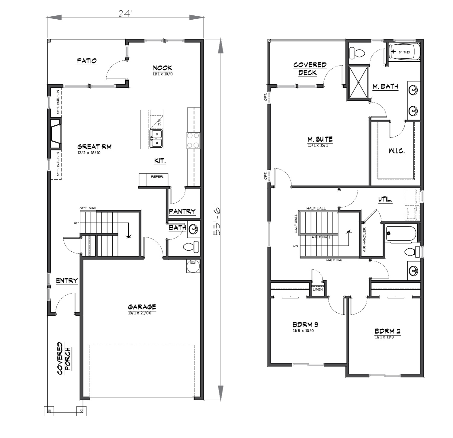 Floor plan for the Dawson custom home plan