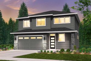 Rendering for Prairie elevation for Windsted custom home plan
