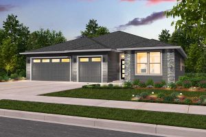 Rendering of Prairie elevation for Lexington 2 custom home plan