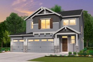 Rendering of Northwest elevation for Rockford custom home plan