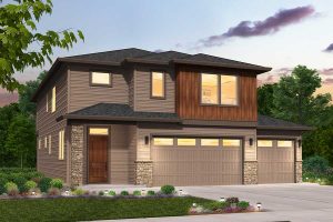 Rendering of the Prairie elevation for the Trimont custom home plan
