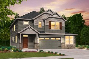 Rendering of the Northwest elevation for the Trimont multi -gen custom home plan