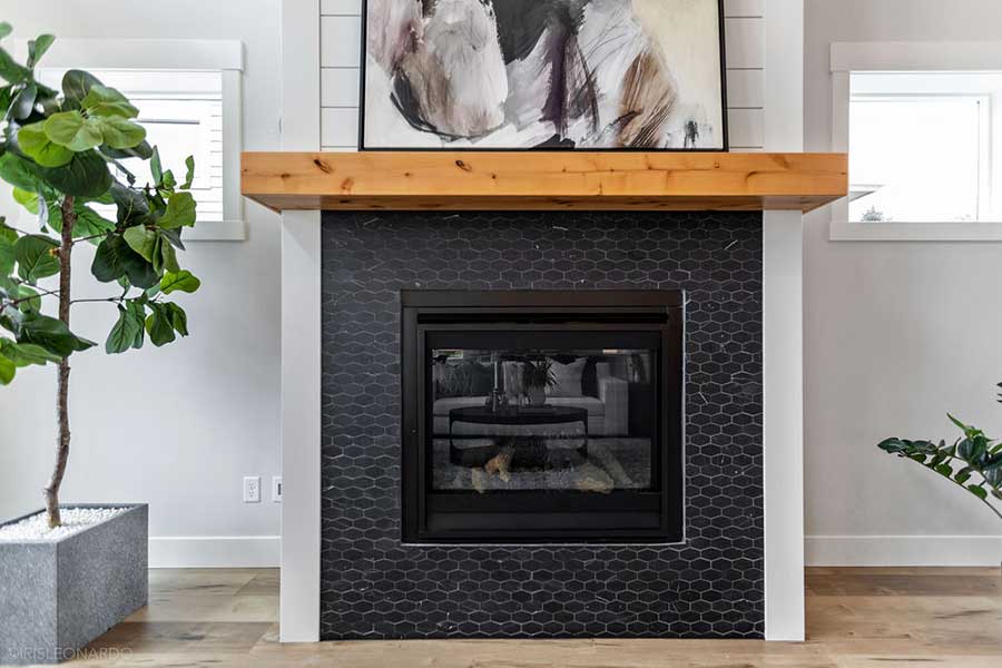 The Lily Custom Home Fireplace