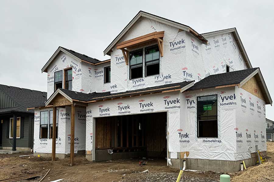 Home under construction at Lot 43 in Cedar Heights Community