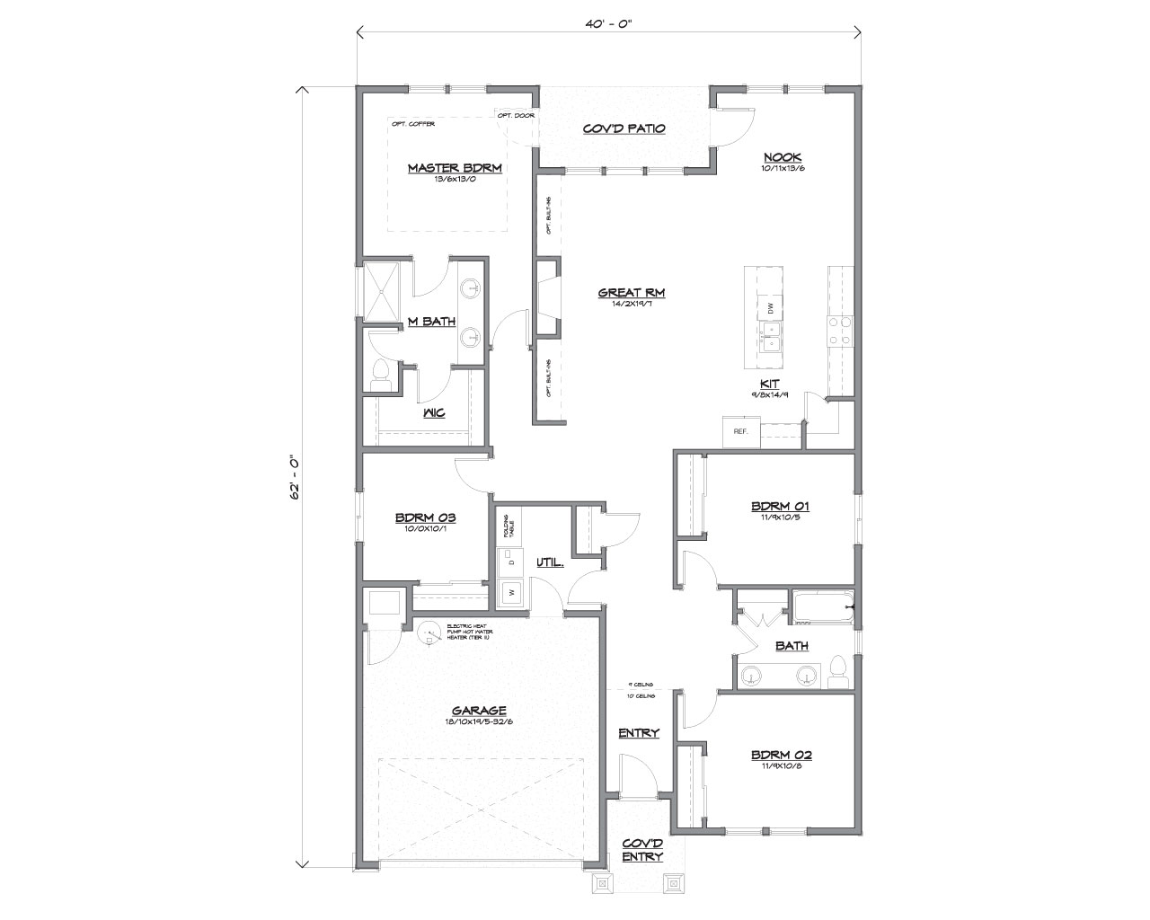 floor plan for Lewiston custom home plan