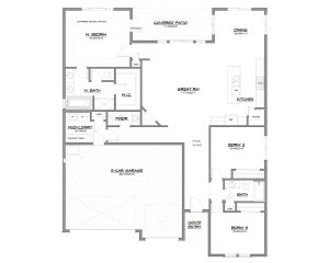 Floor plan for the Adrian custom home plan