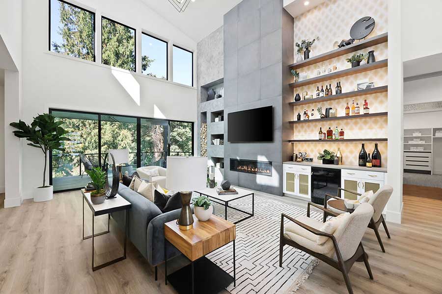 Fusion Oasis Custom Home Design Living Room