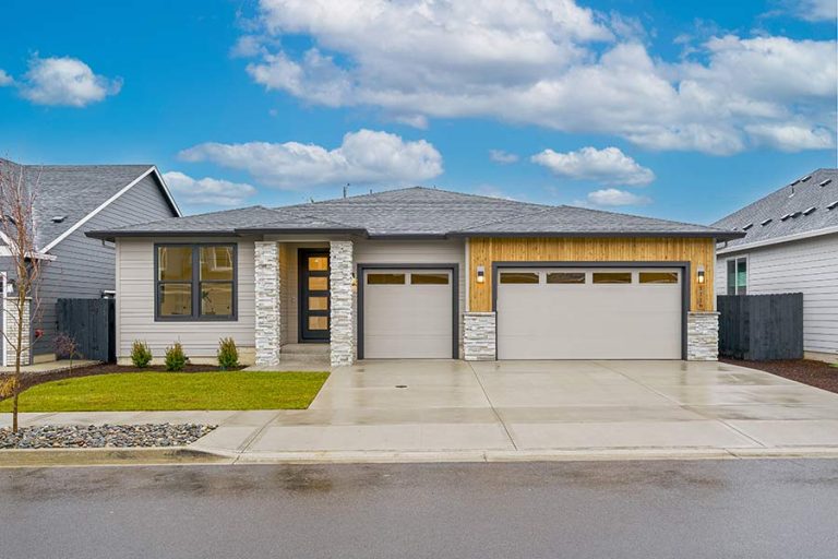 exterior image of a modern custom home by Generation Homes Northwest